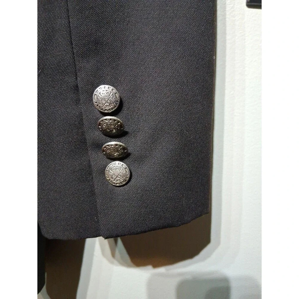 Ralph Lauren Blue Label Men's Black Wool Blazer Royal Blackheath Club Buttons